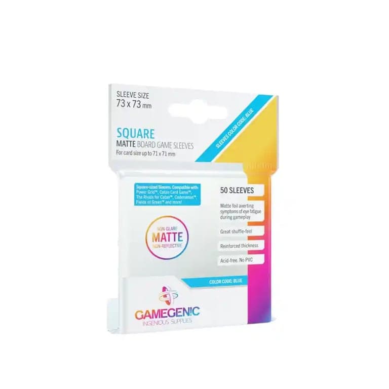 GameGenic Matte Board Game Sleeves - Blue 73 x 73 mm (50)